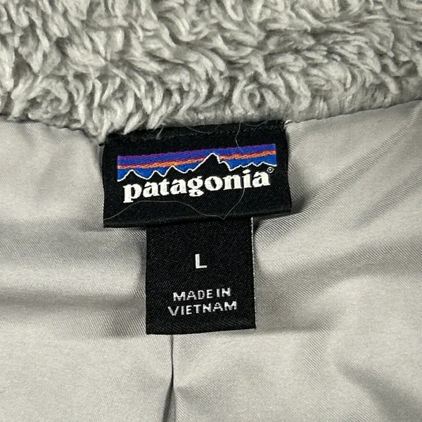 Patagonia Los Gatos Fleece Vest Womens Large Sherpa Gray Full Zip Pockets 25216 - Image 2