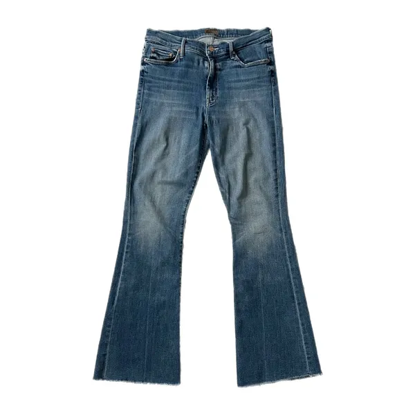 Mother The Weekender Fray Flare Raw Hem Jeans Walking On Coals Size 30 - Image 2