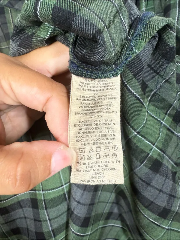 Free people Plaid Flannel Shirt Size Large - Image 6