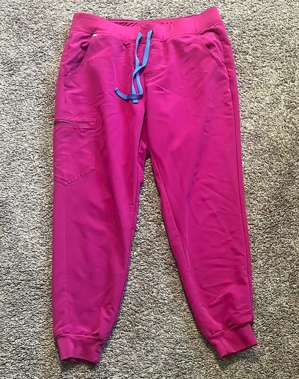 FIGS Zamora Jogger Raspberry Sorbet Women’s Scrub Pants Large - Image 2