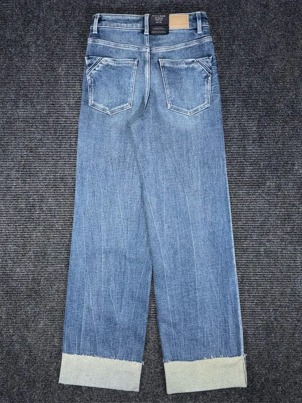 Buckle Black NWT Fit 35 Wide Leg Stretch Cuffed Jeans 26x32 High Rise BBW1388R - Image 2
