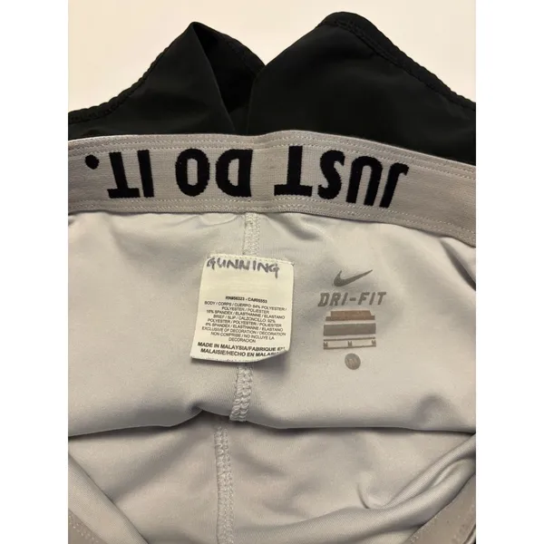Nike Running Short Women Medium Black Dri-FIT Just Do It Waistband 3 Inch Inseam - Image 7