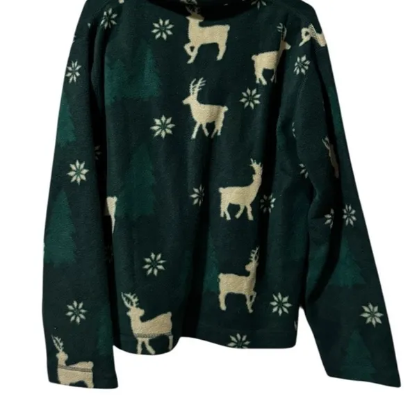 Northcrest Women Size‎ Large Polyester Button Down Fleece Christmas Holiday VTG - Image 2