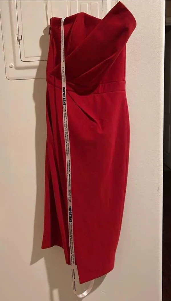 House Of CB NWT UMA RED FOLD FRONT MINI DRESS - Image 4