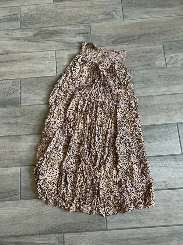 Skylar + Madison Tan and Black Leopard Print Maxi Skirt - Image 4