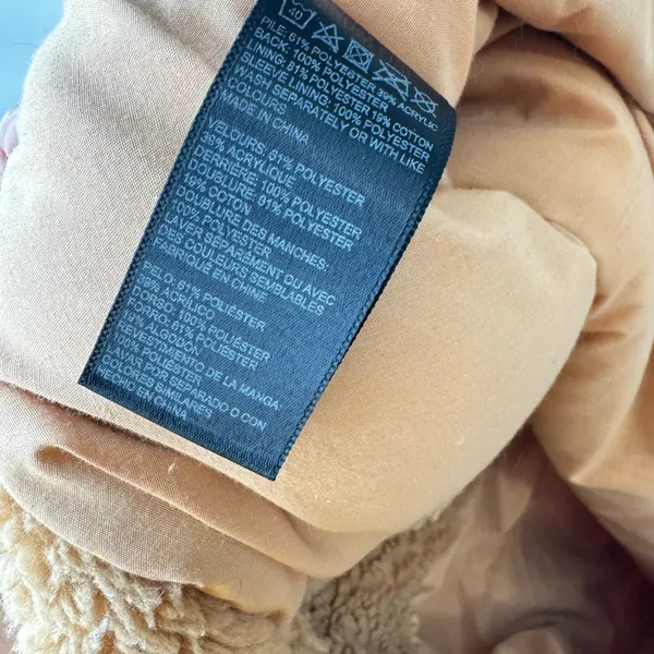 Urban Outfitters‎ Teddy Jacket Full Zip Up Cropped Beige Coat Size Medium - Image 5