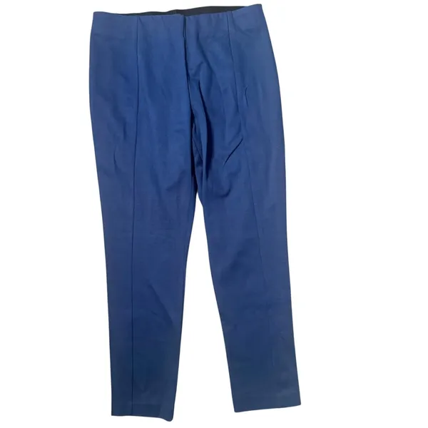 Jason Wu Blue Ponte Knit Pintuck Pants Size 12 P Pull On‎ Ankle Preppy Office - Image 5