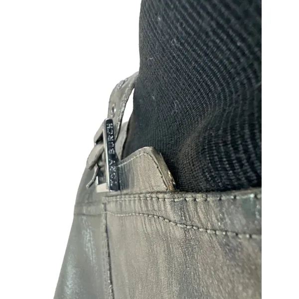 Tory Burch gray black shoes knee high boots leather upper size 10.5 M SKU 2924 - Image 7
