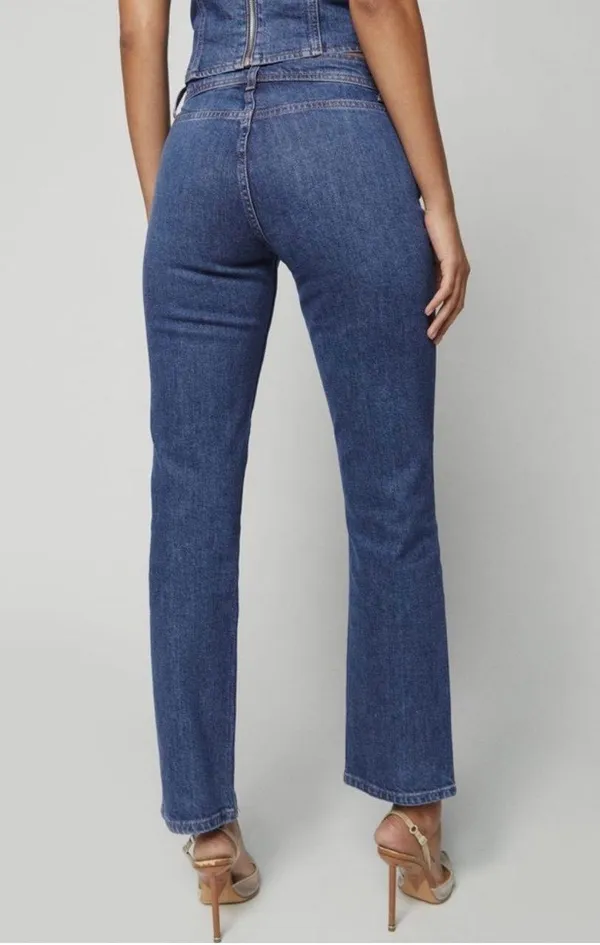 Reformation Julianna Zip Mid Rise Straight Leg Jeans - Image 3