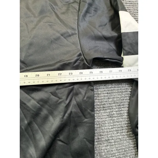 Black Varsity Stripe Crewneck Sweatshirt Women XXL Long Sleeve Casual Pullover - Image 6