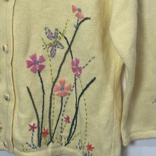 Vintage Curio Spring Embroidered Cardigan Sweater - Image 4