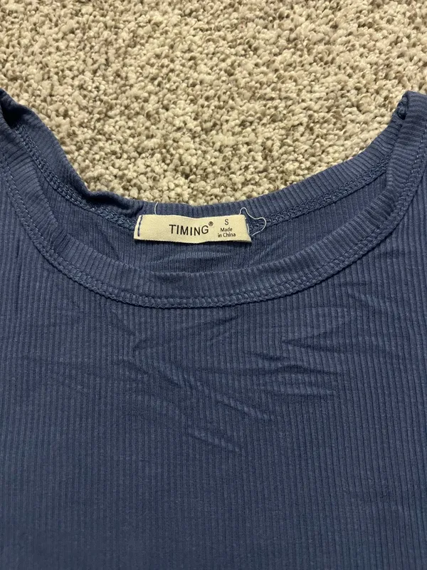 Timing Dusty Blue Fitted Top - Small - Image 2