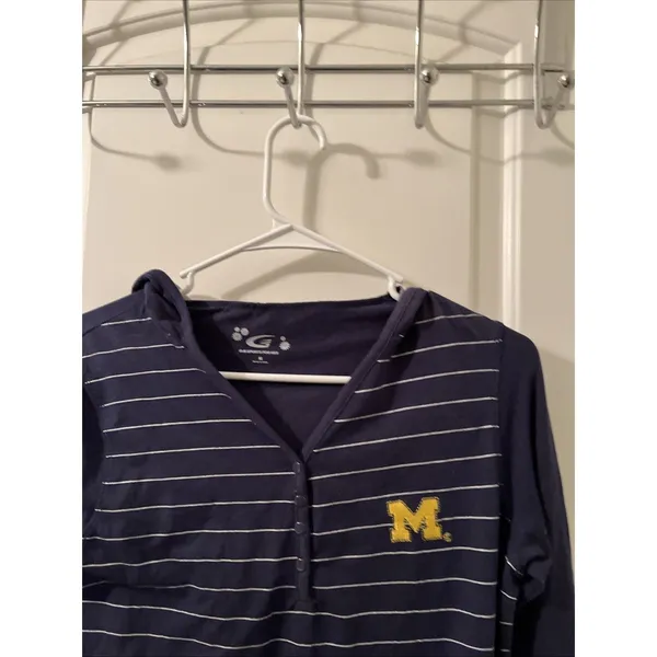 Michigan Wolverines Women's M Striped Hooded Shirt Size M G-III Sports For Her - Image 2