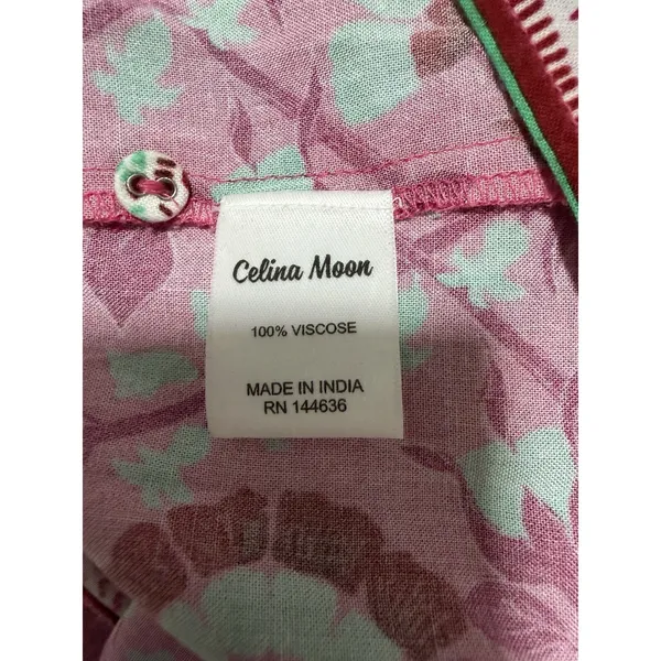 Celina‎ Moon Rose Abstract Block Print Long Sleeve Dress Women's Size Small - Image 14