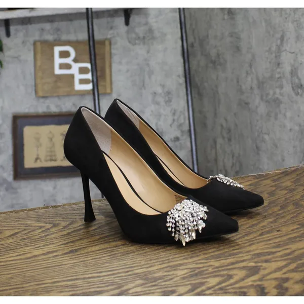 NWT INC International Concepts Saija Pumps Embellished Black Microsuede 8.5M - Image 6