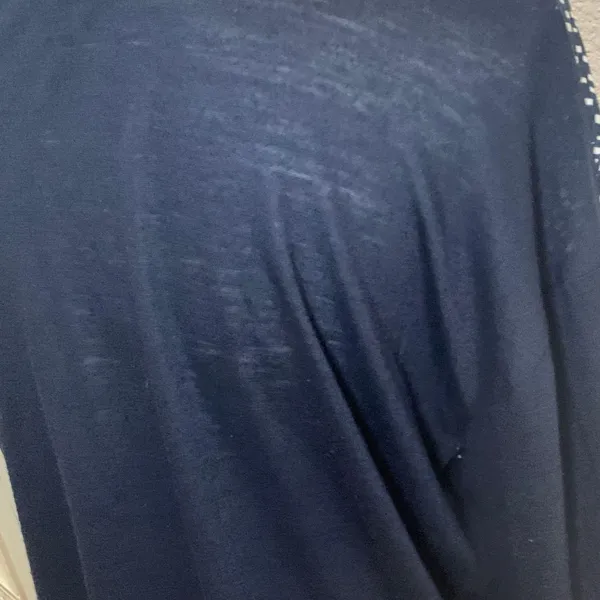 Ann Taylor Womens Navy & White Long Sleeve Tunic Sweater M - Image 7