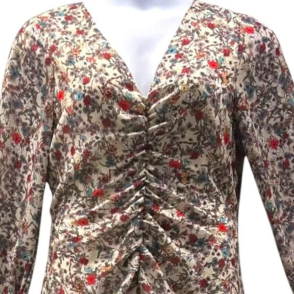 Floral‎ Wildflowers Ditsy Midi Dress Cream XL - Image 4
