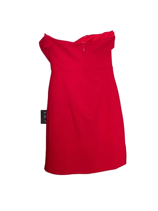 Lulus Red Strapless Corset Bodycon Mini Dress Draped Neckline Size S - Image 11