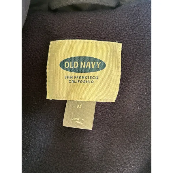 Old Navy blue fleece lined puffer vest Medium cozy outdoor - Image 4
