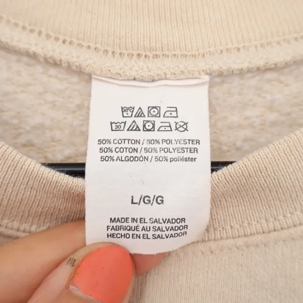 I'm Having A Menty B Embroidered Crewneck Sweatshirt Beige Large - Image 3