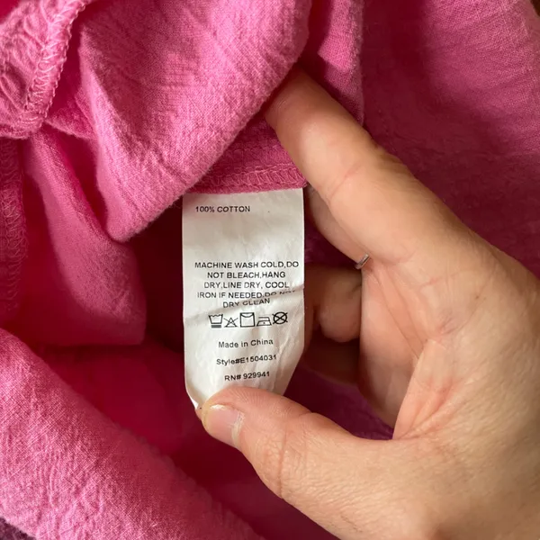 Luukse Bright Pink Tiered Babydoll Dress Puff Sleeve Cottagecore XL💛 - Image 9