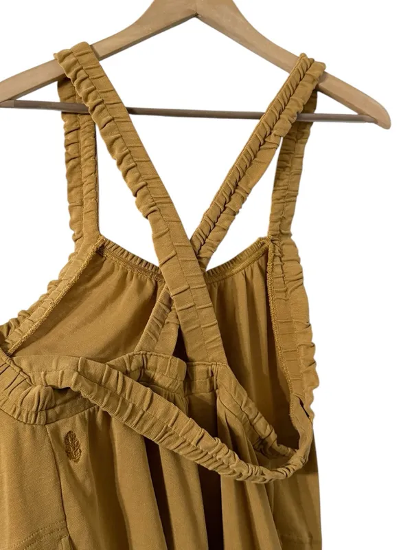 FREE PEOPLE FP Movement Heart Center Mustard Yellow Romper - Image 8