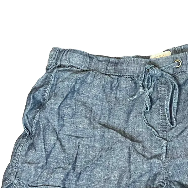 J.Crew Chambray Blue Shortie Shorts Women's XXS Drawstring Waist Split‎ Side Hem - Image 6