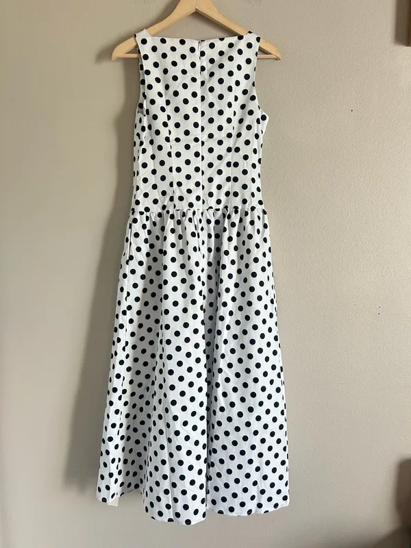 Commence black and White Polka Dot MAXI Dress – Size Small NWT #classic - Image 5