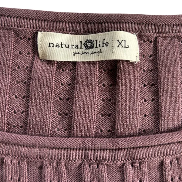 Natural Life Patti Ribbed Knit Layering Sweater XL Boho Chic Feminine Cottage - Image 9