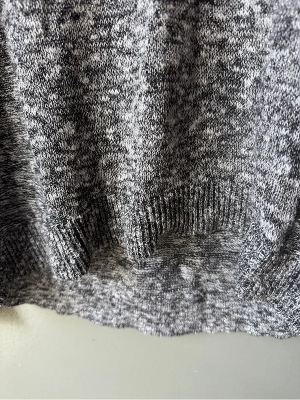 American Eagle Medium Marled Knit Boat Neck Sweater Gray Long Sleeve - Image 2