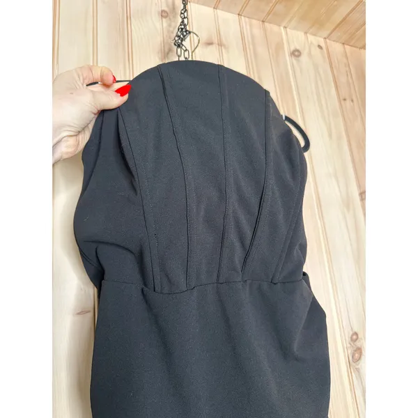 NWT Lulus Laney Black Strapless Corset Maxi Dress Bridesmaid Gala Banquet Sz XS - Image 4