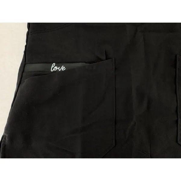 Greys Anatomy Scrub Top Size Small Love V-Neck 4 Pocket Zipper - Image 7