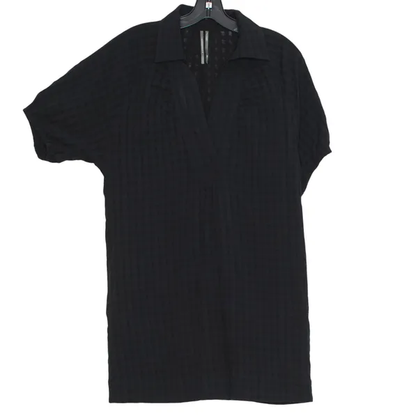 Anthropologie Mini Dress Lined Puff Sleeve Short Sleeve Minimalist Black XXS - Image 2