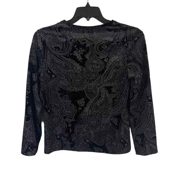 White Stag Vintage‎ 90s Small Fairy Grunge Sparkle Black Whimsigoth Paisley Top Witchy - Image 6