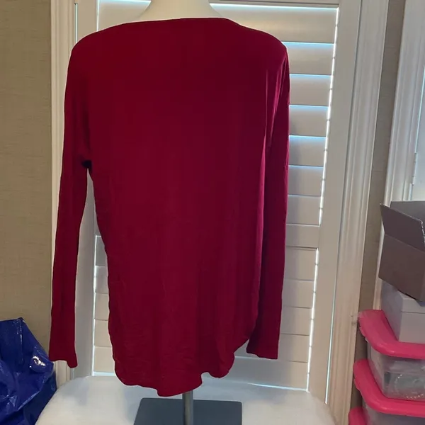 Blue 84 Women's Burgundy Long Sleeve Tee - Image 3
