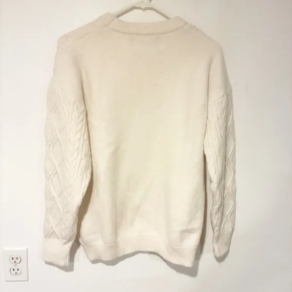 Aelfric‎ Eden Size XS Cream Crewneck Cable Knit Sweater - Image 5