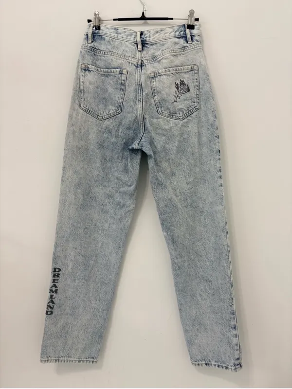 PacSun los angeles graphic jeans acid wash Skelton dreamland 28 - Image 6