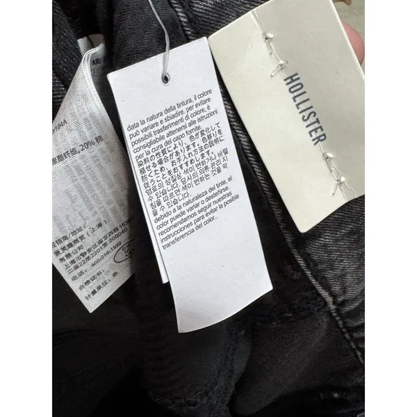 Hollister Low Rise Taper Baggy 20L W35L‎ Black Stonewashed Jeans Pants - Image 6