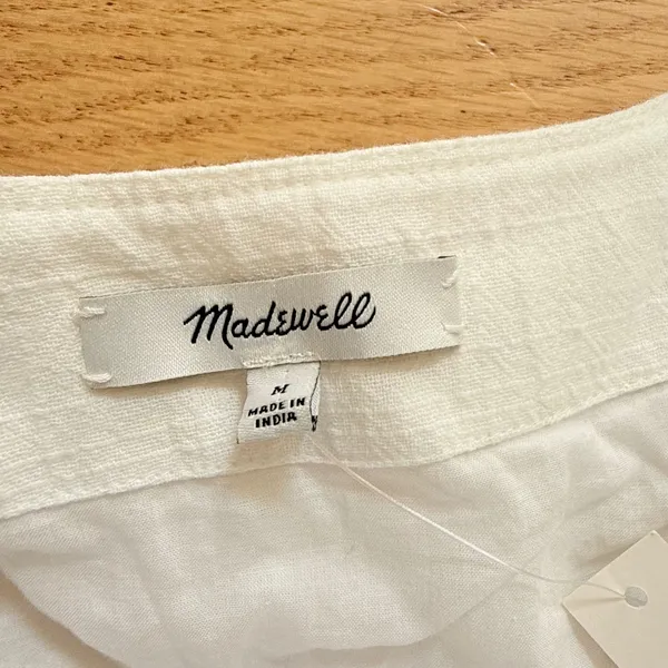 NWT Madewell Ruffle-Sleeve Wrap Mini Dress Medium (color lighthouse) - Image 3