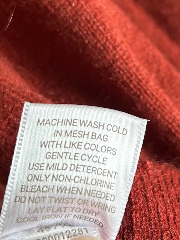 Garnet Hill Essential Washable-Cashmere Sweatshirt Sweater Burnt Orange Small - Image 5