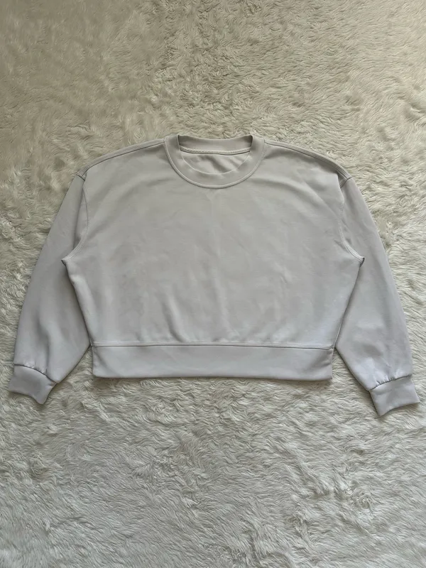 Lululemon Sweatshirt Softstreme Perfectly Oversized Cropped Crew Pullover Sz 8 - Image 2