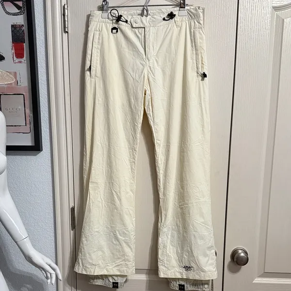 Roxy Y2K Retro Style Cream Snow Bunny Ski Winter Pants Gorp Granola Winter - Image 2