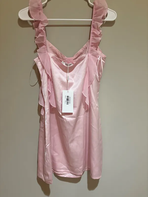 Beginning Boutique Joyce pink mini satin dress - Image 2