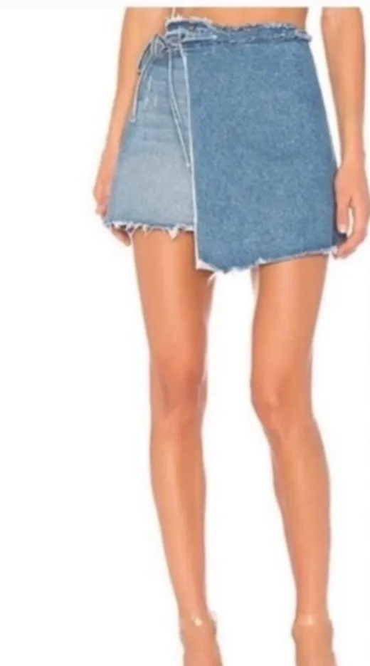 GRLFRND Denim Wrap Skirt - Image 2