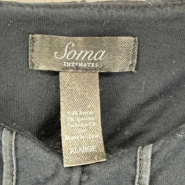 Soma Black Ribbed Spaghetti Strap Maxi Slip Dress coquette fairy goth‎ witchy XL - Image 3