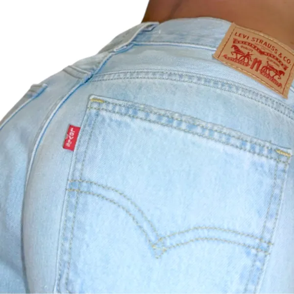 Levi's Light Wash Low Pro Straight Distressed Relaxed Jeans Sz 26 L31” - Image 4