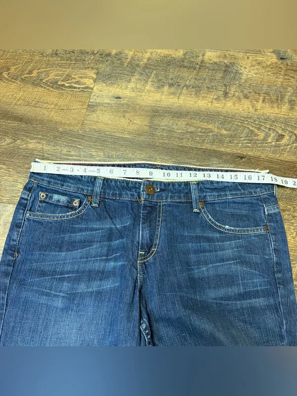 Vintage Y2K American Eagle AE Hipster Jeans Womens 14 Low Rise Flare Boho 2000s - Image 4