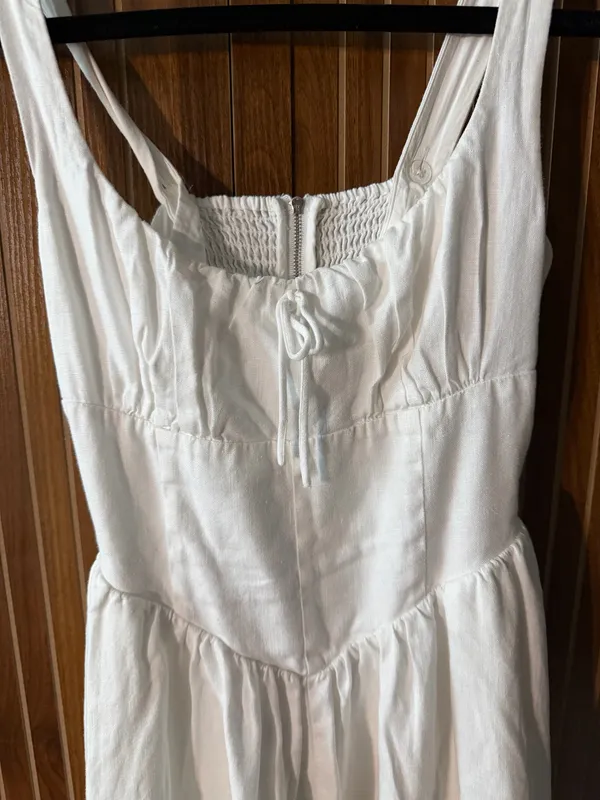 Reformation Balia Linen Dress White 4 - Image 7
