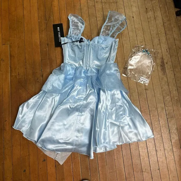 Dolls Kill blue Princess Cinderella satin velvet Costume - Image 2