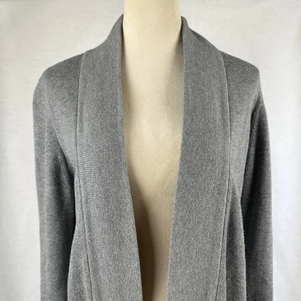 J.Crew Womens‎ Gray Open Front Cardigan Sweater Size Medium Knit Classic Cozy - Image 2